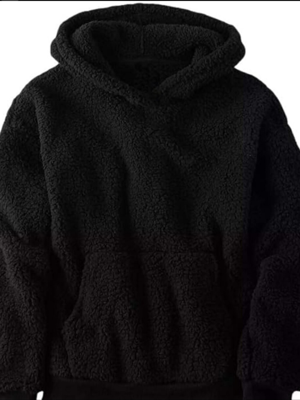 Athletic Works Black Sherpa Fuzzy Pullover Hoodie Size M (8-10)